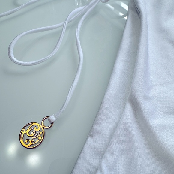 Luli Fama Open side one piece bodysuit color white size Small - Picture 12 of 16